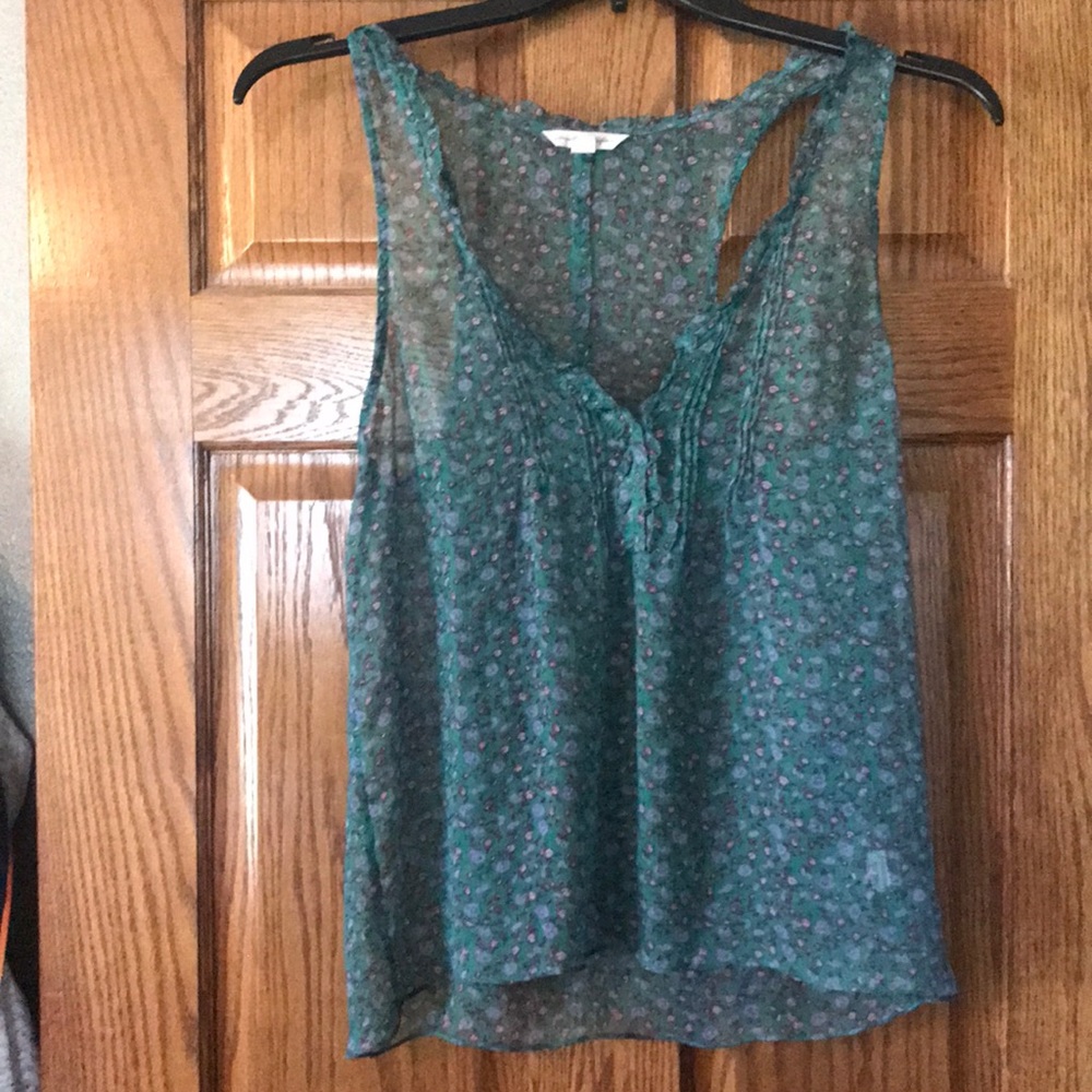 Blue Floral Tank Top